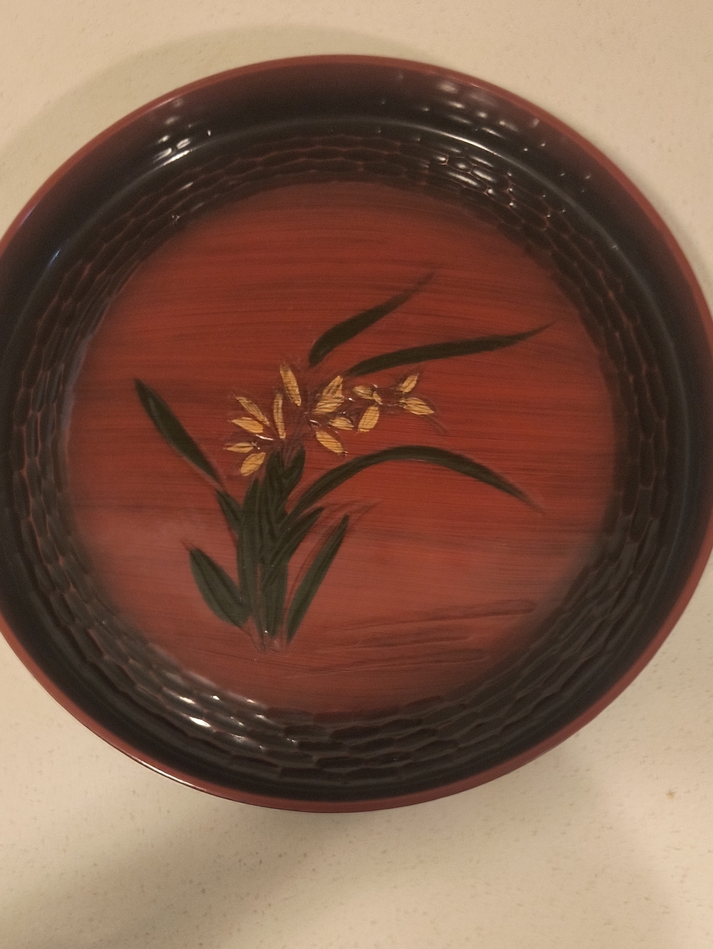 Toyo Vintage Lacquerware Serving Tray Black Red Japanese Bar Tray